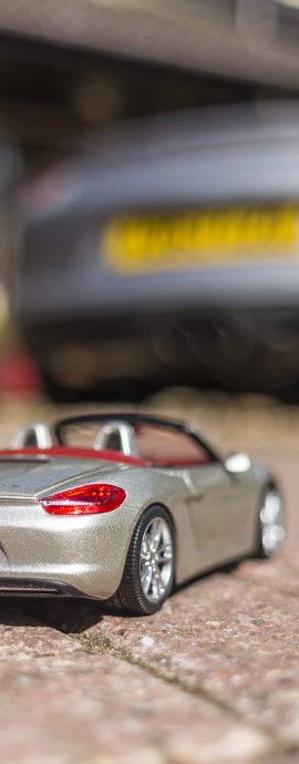 Boxster 981S 1:18 model compared to the real thing